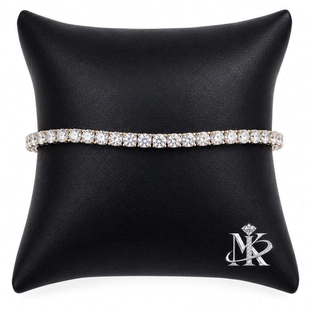 925 Sterling Silver 7.00CTW MOISSANITE Tennis Unisex Bracelet Size 7.5”